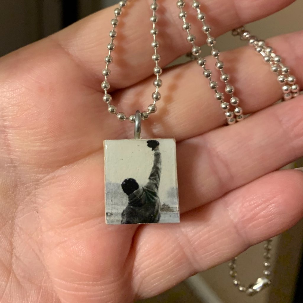 (2/$12,4/$20) Rocky Balboa Scrabble Tile Necklace